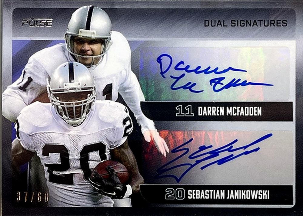 Darren McFadden Sebastian Janikowski 2025 Pulse Dual Auto 37/60 Raiders